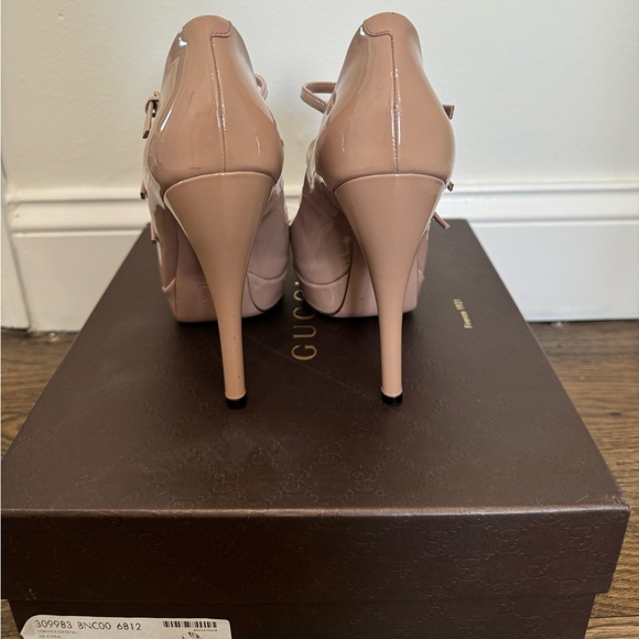 Pre owned Gucci Vernice Crystal DK Cipria Heels size 37.5 - Picture 7 of 12